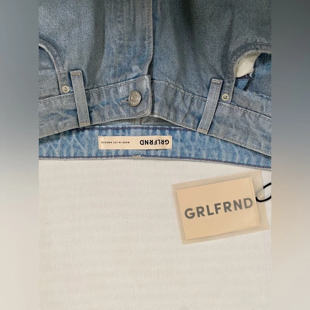 NWT GRLFRND The Harlow Coated High Rise Boot With Slit Lite Wash - Picture 14 of 16